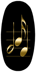 DASOV 382 BK GD Music Notes Black Gold